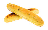 Garlic bread sticks with one overly done