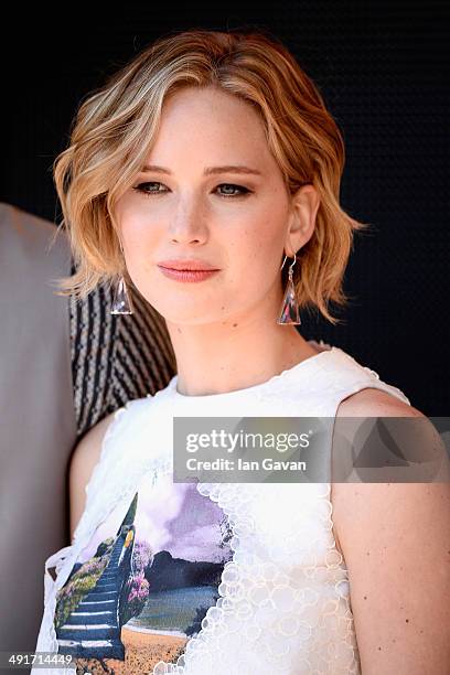 Actress Jennifer Lawrence attends "The Hunger Games: Mockingjay Part 1" photocall at the 67th Annual Cannes Film Festival on May 17, 2014 in Cannes,...