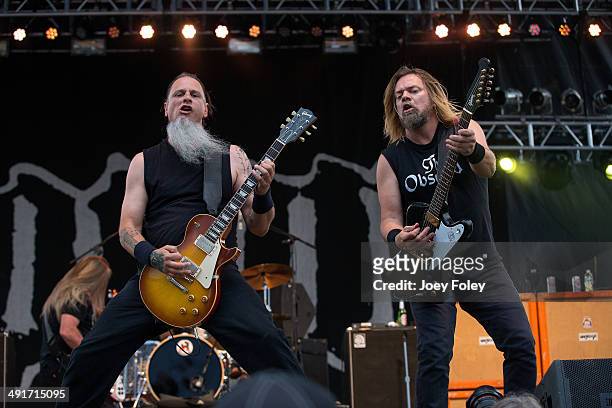 Bobby Landgraf and Pepper Keenan of Down performs live onstage during 2014 Rock On The Range at Columbus Crew Stadium on May 16, 2014 in Columbus,...