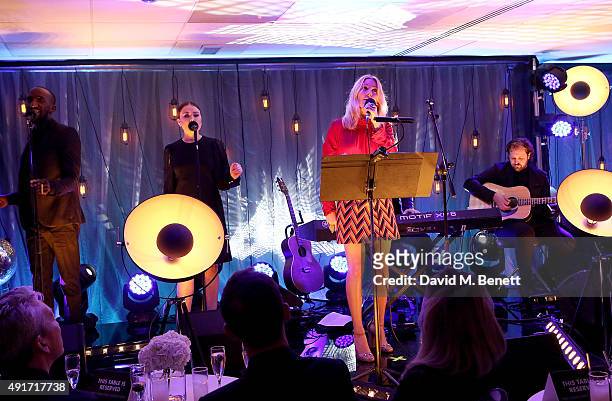 Ellie Goulding performs at the Special K Bring Colour Back launch at The Hospital Club on October 7, 2015 in London, England.