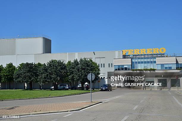 Picture shows the Ferrero plant in Alba on May 17, 2014 during the celebrations marking the 50th anniversary of Nutella, the chocolate hazelnut...