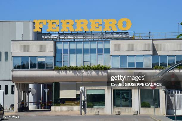 Picture shows the Ferrero plant in Alba on May 17, 2014 during the celebrations marking the 50th anniversary of Nutella, the chocolate hazelnut...