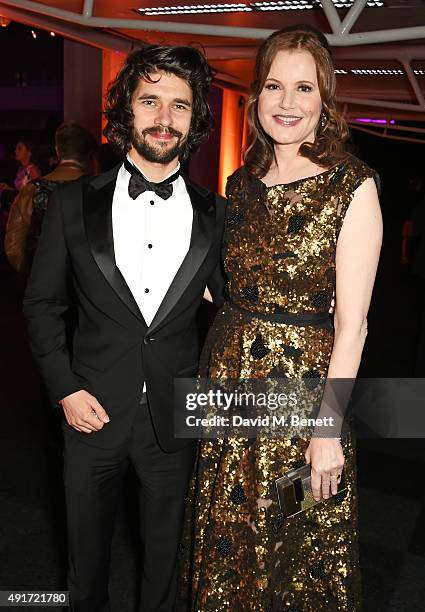 Ben Whishaw and Geena Davis attend the after party for "Suffragette" on the opening night of the BFI London Film Festival at Old Billingsgate Market...