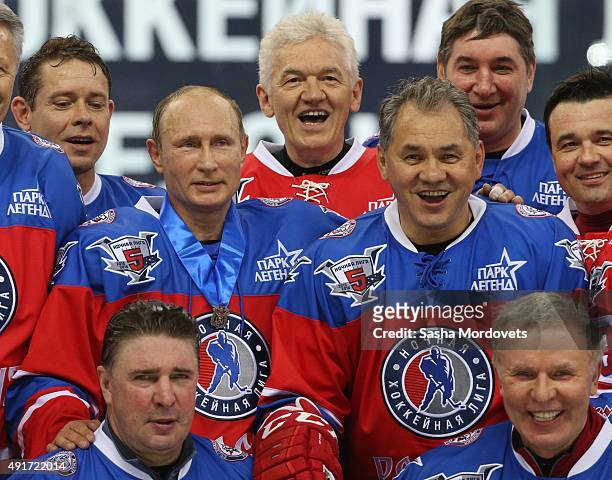 Former NHL player Pavel Bure, Olympic Champion Alexei Kasatonov, Russian President Vladimir Putin, businessman and billionaire Gennady Timchenko,...