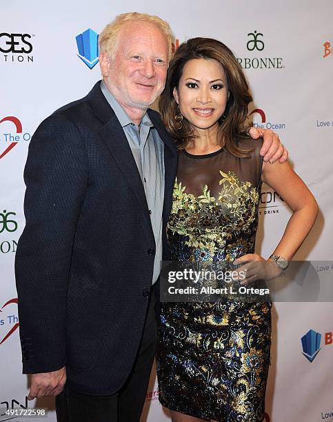 Actor Donny Most and host/newscaster Leyna Nguyen at the Celebrity Poker Tournament To Benefit Love Across The Ocean held at Commerce Casino on...