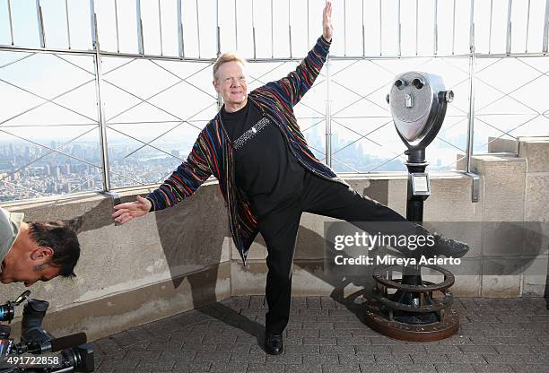 Philippe Petit visits The Empire State Building on October 7, 2015 in New York City.