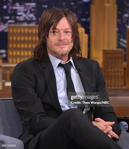 Norman Reedus Visits "The Tonight Show Starring Jimmy Fallon" at Rockefeller Center on October 7, 2015 in New York City.