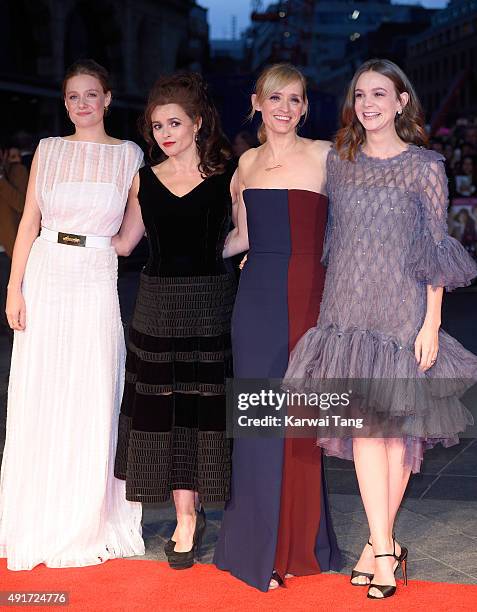 Romola Garai, Helena Bonham Carter, Anne-Marie Duff and Carey Mulligan attend a screening of "Suffragette" on the opening night of the BFI London...