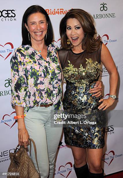 Actress Mimi Rogers and host/newscaster Leyna Nguyen at the Celebrity Poker Tournament To Benefit Love Across The Ocean held at Commerce Casino on...