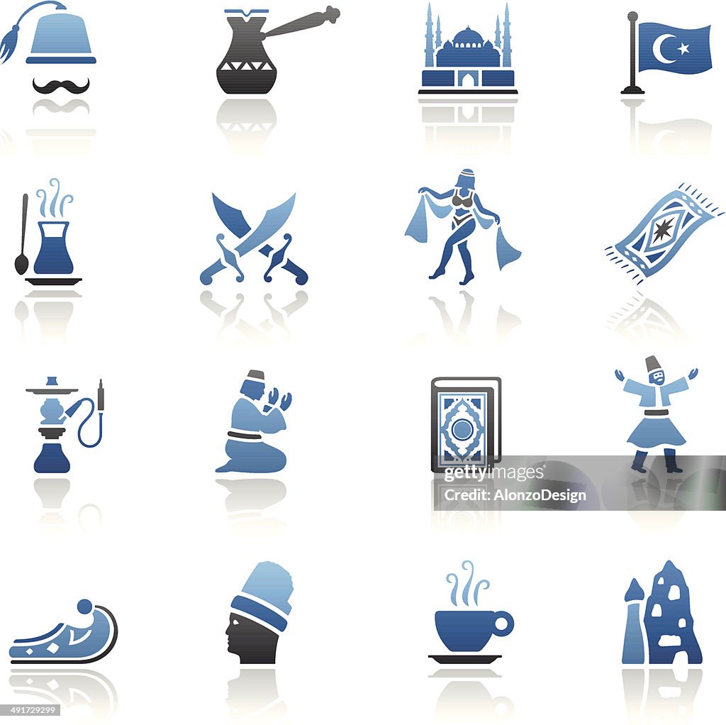 Blue Turkish Icon Set