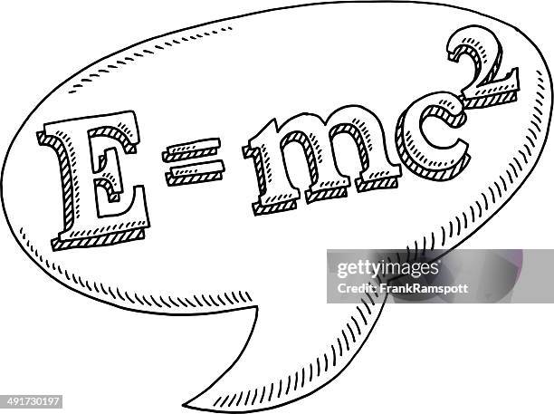 illustrations, cliparts, dessins animés et icônes de e = mc2 bulle de dialogue dessin - einstein