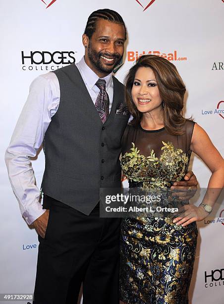 Trae Ireland and host/newscaster Leyna Nguyen at the Celebrity Poker Tournament To Benefit Love Across The Ocean held at Commerce Casino on October...