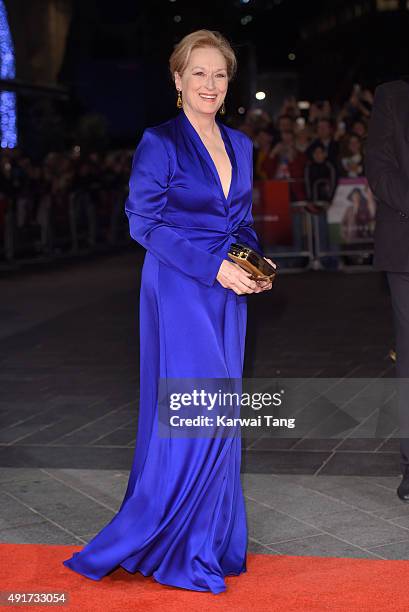 Meryl Streep attends a screening of "Suffragette" on the opening night of the BFI London Film Festival at Odeon Leicester Square on October 7, 2015...