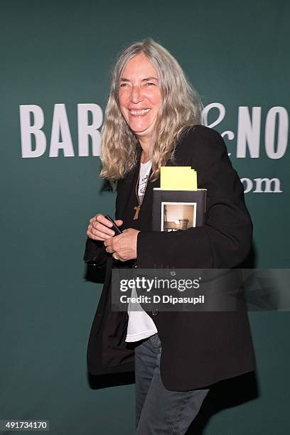 Patti Smith promotes her book "M Train" at Barnes & Noble Union Square on October 7, 2015 in New York City.