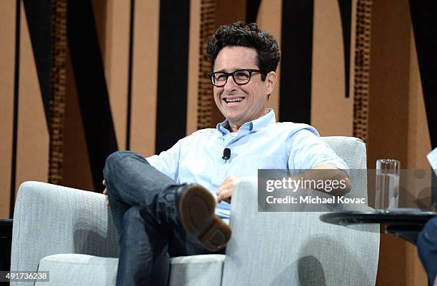 Filmmaker J. J. Abrams speaks onstage during "Changing Worlds, Inventing Worlds" speaks onstage at the Vanity Fair New Establishment Summit at Yerba...