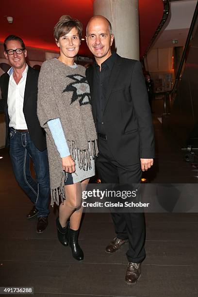 Christoph Maria Herbst and his wife Gisi Herbst during the special screening of the film 'Er ist wieder da' at Mathaeser Filmpalast on October 7,...