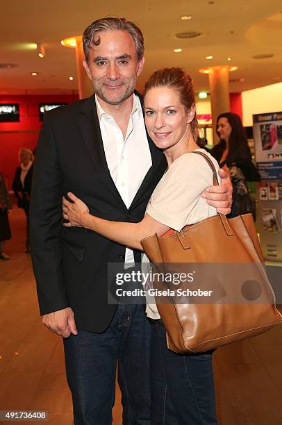 Lisa Martinek and her husband Giulio Ricciarelli during the special screening of the film 'Er ist wieder da' at Mathaeser Filmpalast on October 7,...