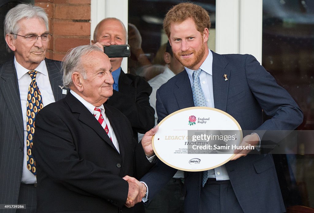 Prince Harry Visits Paignton Rugby Club