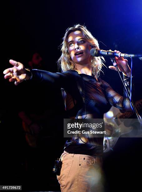 Gin Wigmore performs on stage at Dingwalls on October 7, 2015 in London, England.