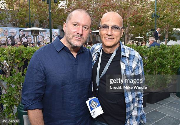 AppleChief Design Officer Jonathan Ive and Apple Music's Jimmy Iovine attend the Vanity Fair New Establishment Summit Closing Cocktail Party at Yerba...