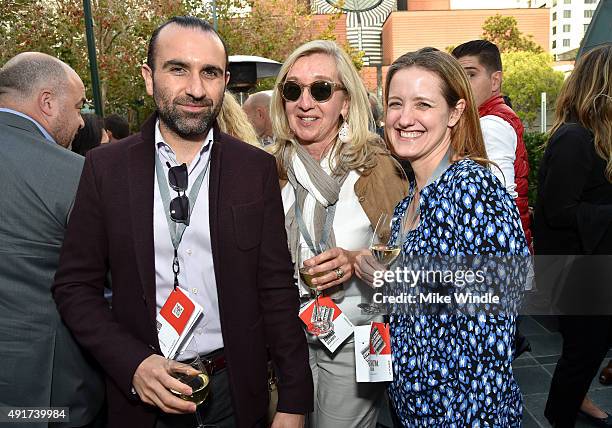 Mood Rowghani, Brunswick Group's Amanda Duckworth and Christina Stenson attend the Vanity Fair New Establishment Summit Closing Cocktail Party at...