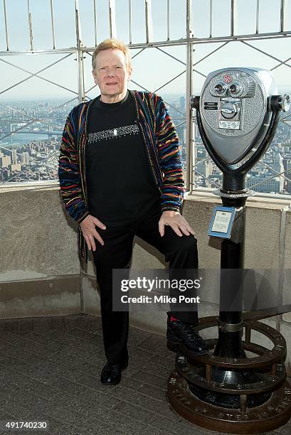 High-wire artist Philippe Petit visits the Empire State Building on October 7, 2015 in New York City. High-wire artist Philippe Petit