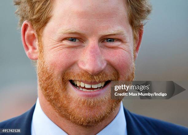 Prince Harry visits Paignton Rugby Club to present them with an RFU, Gold Standard Facilities Award on October 7, 2015 in Paignton, England.