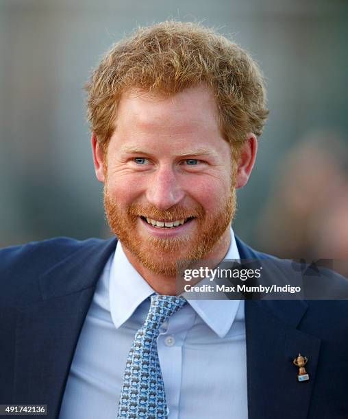 Prince Harry visits Paignton Rugby Club to present them with an RFU, Gold Standard Facilities Award on October 7, 2015 in Paignton, England.