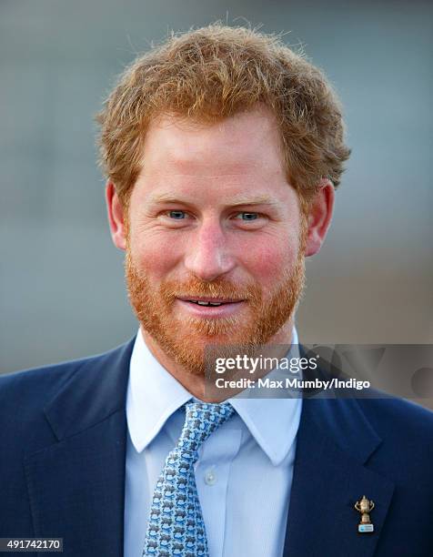 Prince Harry visits Paignton Rugby Club to present them with an RFU, Gold Standard Facilities Award on October 7, 2015 in Paignton, England.