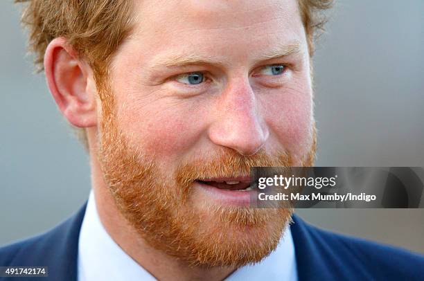 Prince Harry visits Paignton Rugby Club to present them with an RFU, Gold Standard Facilities Award on October 7, 2015 in Paignton, England.