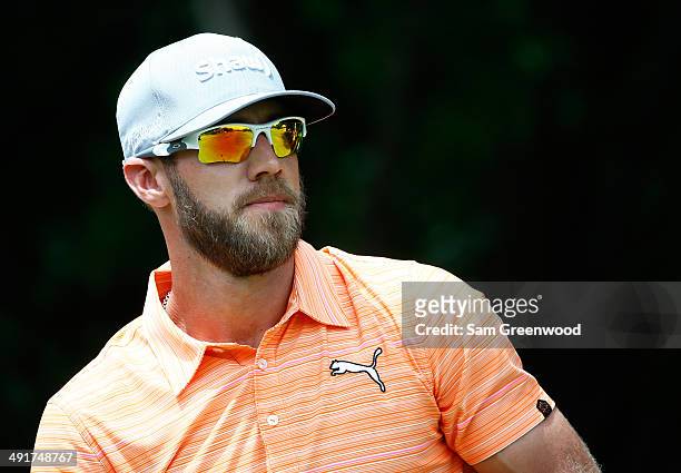 Graham DeLaet of Canada watches his tee shot on the first hole during the third round of the HP Byron Nelson Championship at the TPC Four Seasons on...