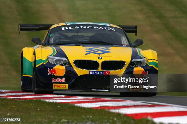 The BMW Sports Trophy Team Red Bull BMW Z4 driven by Caca Bueno and Segio Jiminez of Brazil during practice for the Blancpain GT Sprint Series race...