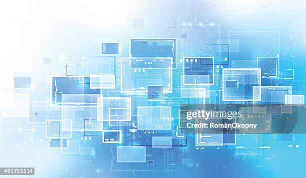 modern abstraction - glowing computer stock illustrations