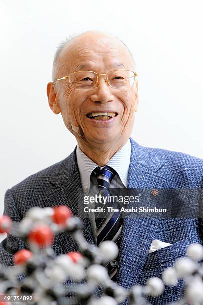 Nobel Prize in Medicine laureate and Kitasato University Professor Emeritus Satoshi Omura speaks during the Asahi Shimbun interview on October 7,...
