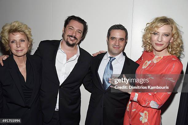 Mary Mapes, James Vanderbilt, Brad Fischer and Cate Blanchett attend the Armani and Cinema Society Screening of Sony Pictures Classics' "Truth" after...