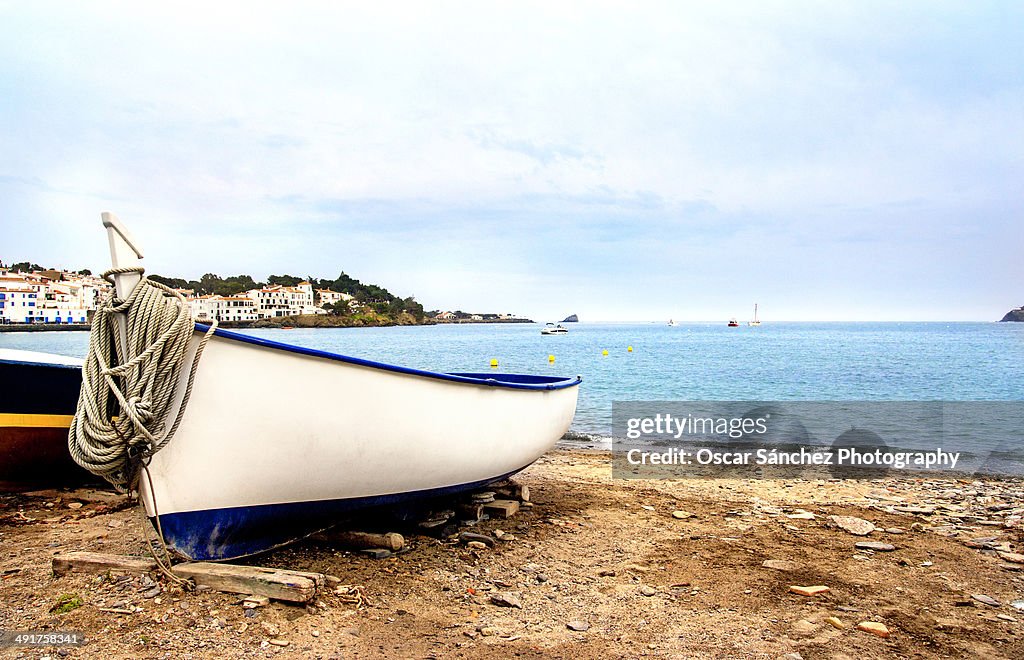 Boats on the beach in Cadaques