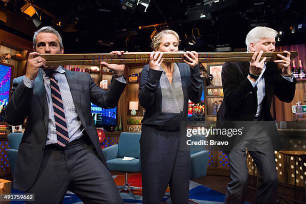 Pictured : Andy Cohen, Sarah Michelle Gellar and David Gregory --