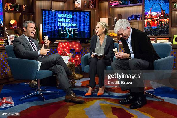 Pictured : Andy Cohen, Sarah Michelle Gellar and David Gregory --