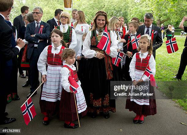 Princess Martha Louise of Norway, with her daughters:Maud Angelica Behn, Emma Tallulah Behn and Leah Isadora Behn attend celebrations for Norway...