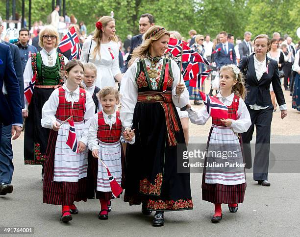 Princess Martha Louise of Norway, with her daughters:Maud Angelica Behn, Emma Tallulah Behn and Leah Isadora Behn attend celebrations for Norway...