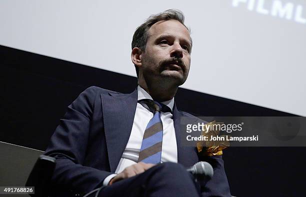 Yorgos Pirpassopoulos attends "Chevalier" Q&A during 53rd New York Film Festival at Elinor Bunin Munroe Film Center on October 7, 2015 in New York...