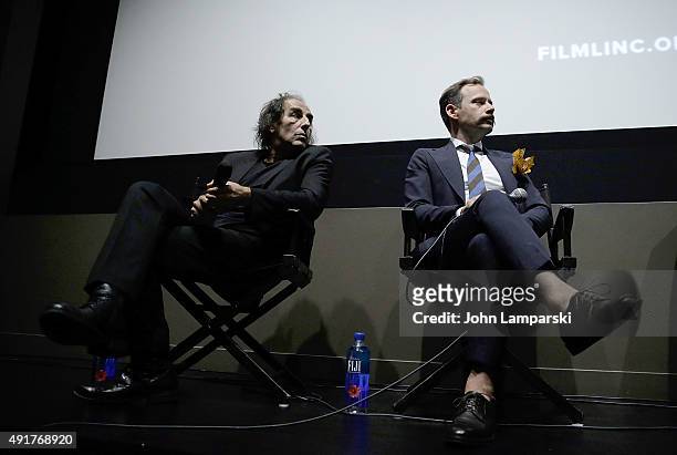 Vangelis Mourikis and Yorgos Pirpassopoulos attend "Chevalier" Q&A during 53rd New York Film Festival at Elinor Bunin Munroe Film Center on October...