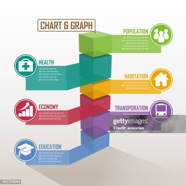 drei dimensionale diagramm - organigramm stock-grafiken, -clipart, -cartoons und -symbole