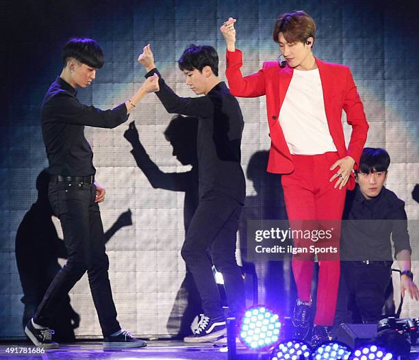 Zhou Mi of Super Junior-M performs onstage during the 2015 Gangnam Hanryu Festival at Yeongdong-daero on October 4, 2015 in Seoul, South Korea.