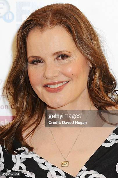 Geena Davis attends the Global Symposium on Gender in Media, launched by Geena Davis, during the BFI London Film Festival at BFI Southbank on October...