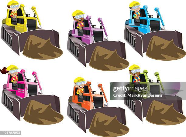 construction kids - quarry worker stock illustrations