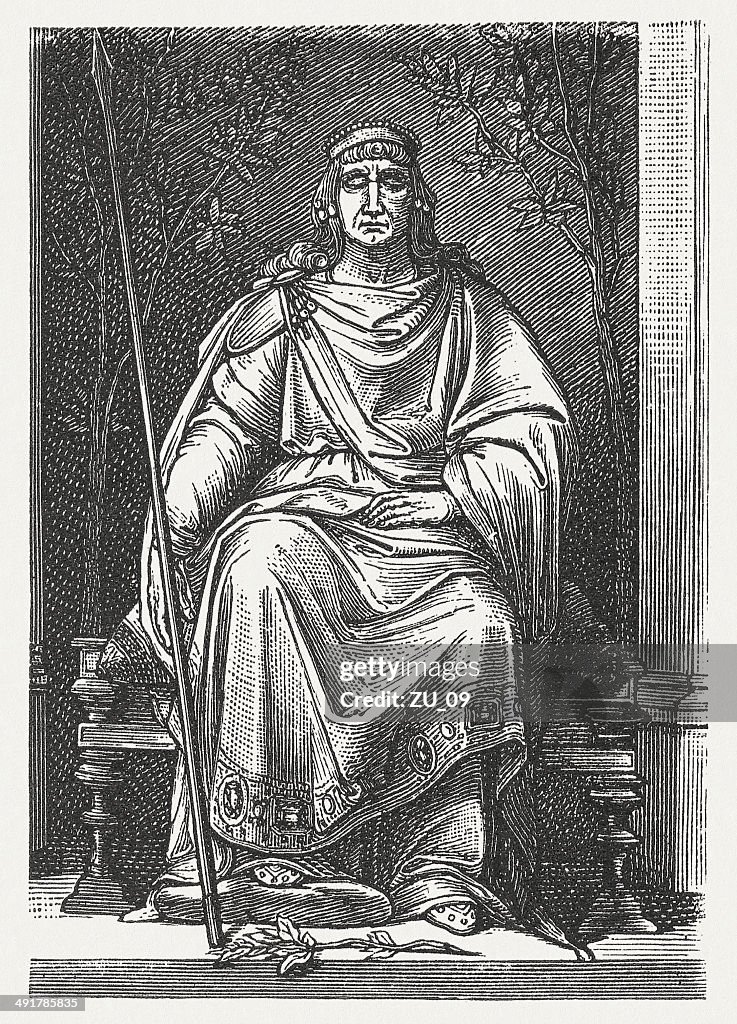 Theoderic Theodoric The Great Ostrogoths King Wood Engraving Published 1881 High ...