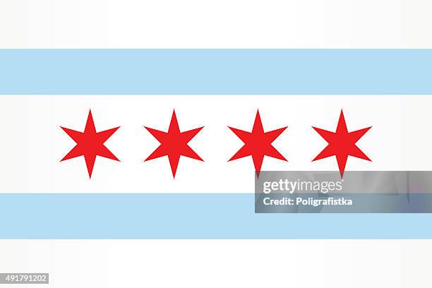 flagge von chicago - chicago stock-grafiken, -clipart, -cartoons und -symbole