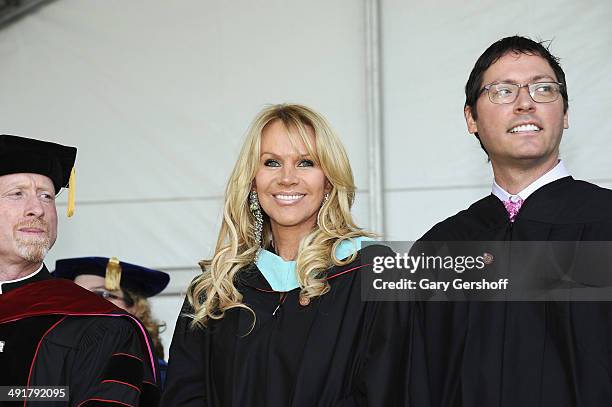 Joan Dangerfield and Gregory Rae attend as Rodney Dangerfield Receives Honorary Doctorate Posthumously at Manhattanville College on May 17, 2014 in...