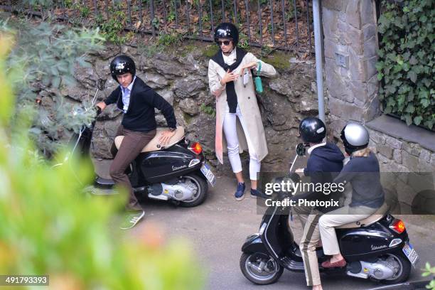 Karolina Kurkova, Archie Drury and Franca Sozzani are seen on May 17, 2014 in Portofino, Italy.